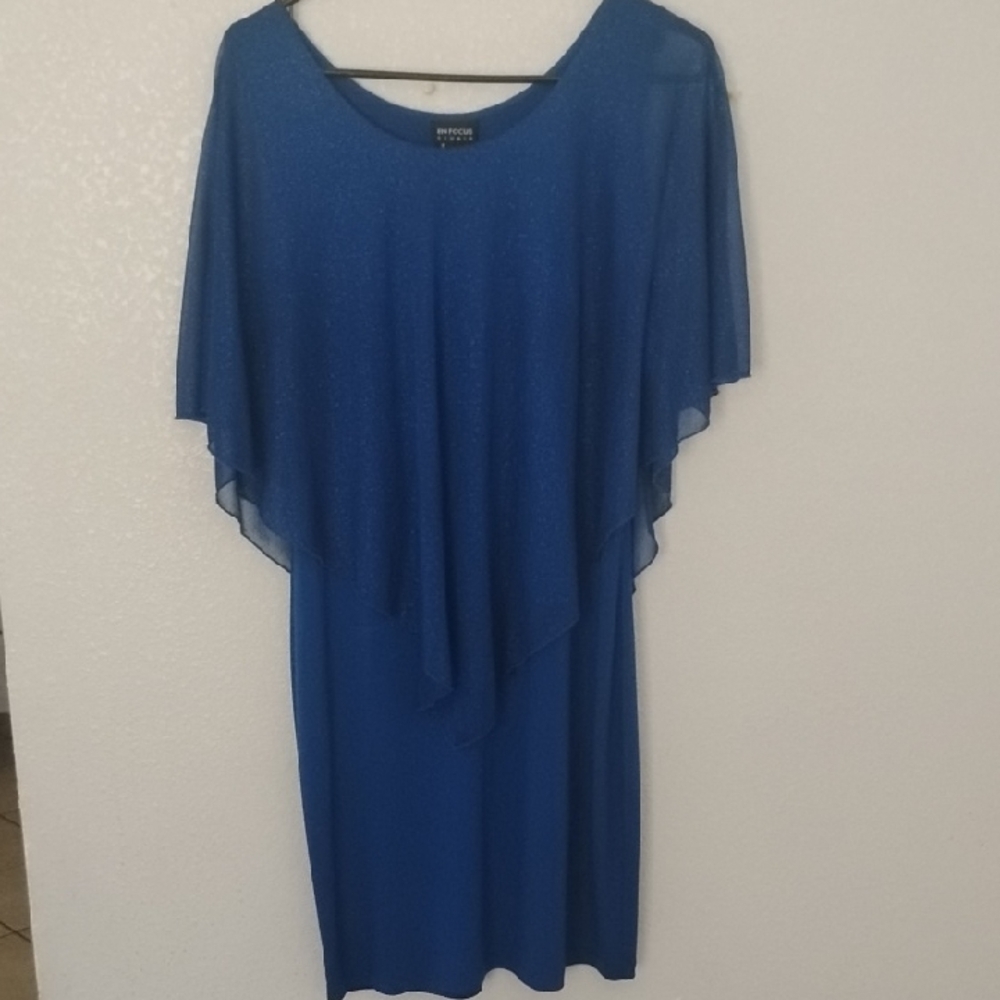 Enfocus Studio Elegant Blue Asymmetrical Dress